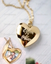 Kapaklı kalp kolye altın kaplama