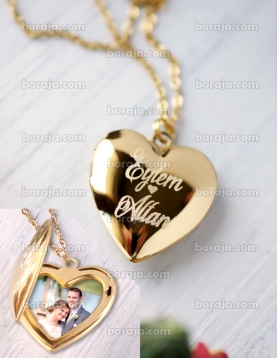 Kapaklı kalp kolye altın kaplama Kapaklı kalp kolye altın kaplama