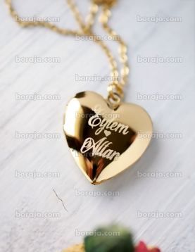 Kapaklı kalp kolye altın kaplama Kapaklı kalp kolye altın kaplama