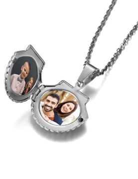 Midye Kabuğu Kapaklı Kolye Resimli Midye Kabuğu Kapaklı Kolye Resimli